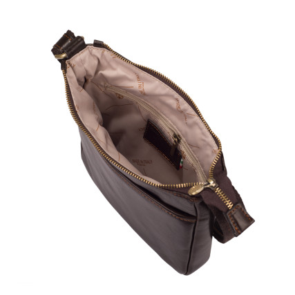 Кожаная сумка-мессенджер Virginia Conti (Италия) коричневая VCm01278/141300brown – Фото 5
