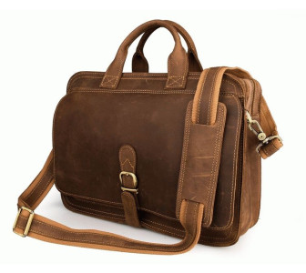 Кожаный портфель мужской 6020B для ноутбука 14.1"