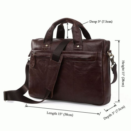 Сумка для ноутбука 14,1&quot; кожаная 7075LC Buffalo Bags коричневая – Фото 6
