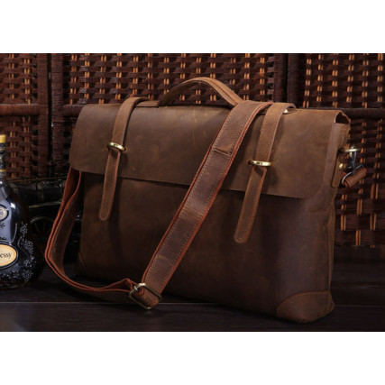 Мужской портфель из телячьей кожи Buffalo Bags для ноутбука 15.6&quot; 7082R – Фото 1