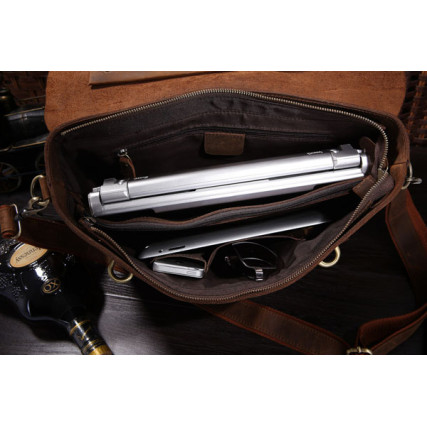 Мужской портфель из телячьей кожи Buffalo Bags для ноутбука 15.6&quot; 7082R – Фото 6