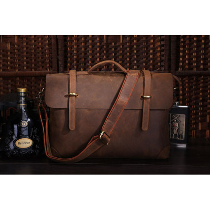 Мужской портфель из телячьей кожи Buffalo Bags для ноутбука 15.6&quot; 7082R – Фото 7