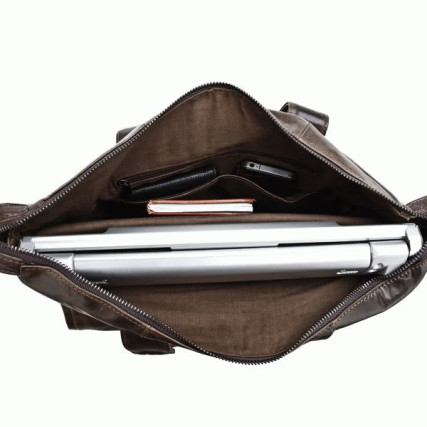Кожаная сумка для ноутбука 14&quot; 7120C коричневая Buffalo Bags – Фото 5