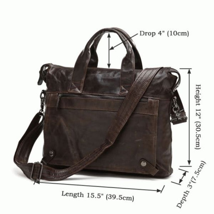 Кожаная сумка для ноутбука 14&quot; 7120C коричневая Buffalo Bags – Фото 6