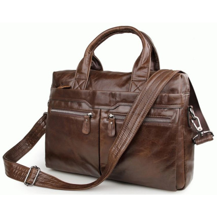 Кожаная сумка для ноутбука 7122C-1 коричневая Buffalo Bags – Фото 1