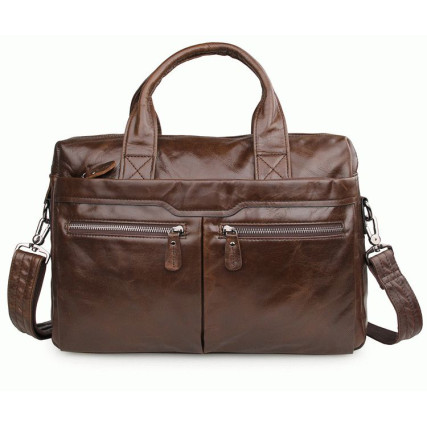 Кожаная сумка для ноутбука 7122C-1 коричневая Buffalo Bags – Фото 2