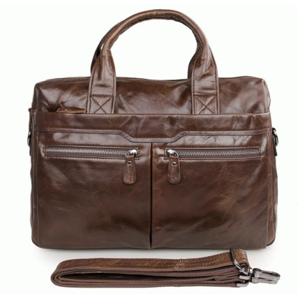 Кожаная сумка для ноутбука 7122C-1 коричневая Buffalo Bags – Фото 3