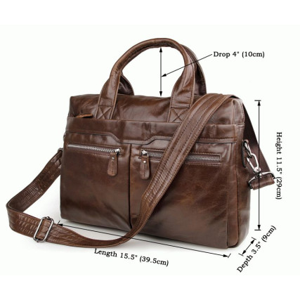 Кожаная сумка для ноутбука 7122C-1 коричневая Buffalo Bags – Фото 8