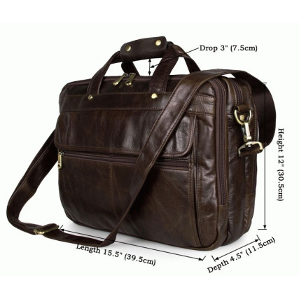 Кожаная сумка Laptop Brown для ноутбука 15,6&quot; Buffalo Bags – Фото 7