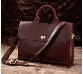 Кожаный портфель 7166C для ноутбука 15,6" Buffalo Bags коричневый