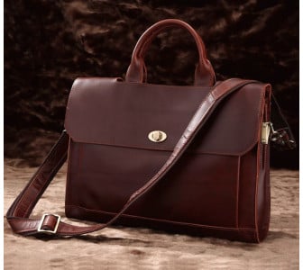 Кожаный портфель 7166C для ноутбука 15,6" Buffalo Bags коричневый