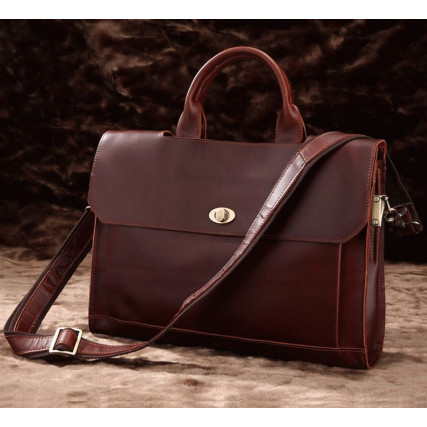 Кожаный портфель 7166C для ноутбука 15,6&quot; Buffalo Bags коричневый – Фото 1