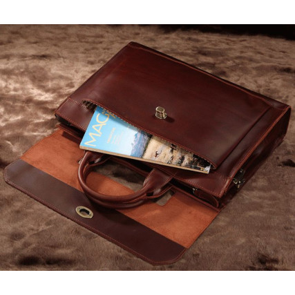 Кожаный портфель 7166C для ноутбука 15,6&quot; Buffalo Bags коричневый – Фото 5