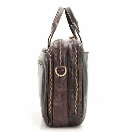 Мужская кожаная сумка Buffalo Bags коричневая 7230Q – Фото 3