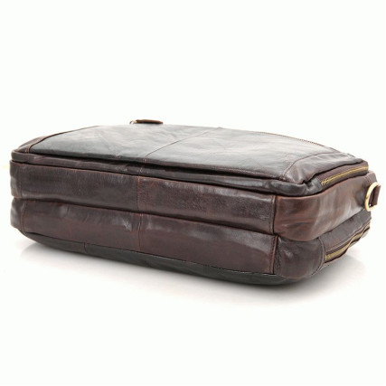 Мужская кожаная сумка Buffalo Bags коричневая 7230Q – Фото 4
