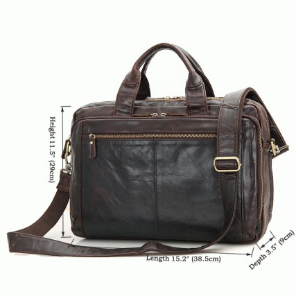Мужская кожаная сумка Buffalo Bags коричневая 7230Q – Фото 7