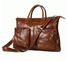 Кожаный портфель мужской 7241B для ноутбука 15,6" коричневый