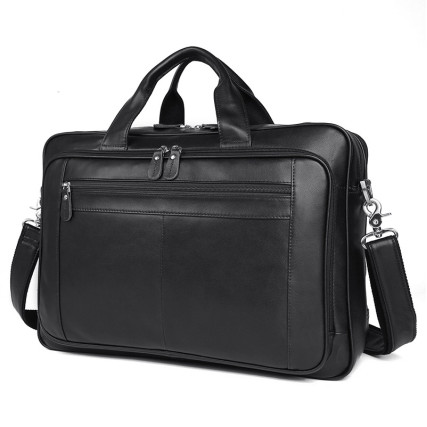 Кожаная сумка для ноутбука 17&quot; Buffalo Bags черная 7320A – Фото 1