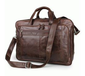 Кожаная сумка для ноутбука 17" Buffalo Bags коричневая 7320C