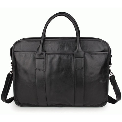 Кожаная сумка для ноутбука 15,6&quot; Buffalo Bags 7321A черная – Фото 1