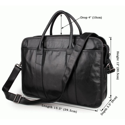 Кожаная сумка для ноутбука 15,6&quot; Buffalo Bags 7321A черная – Фото 6