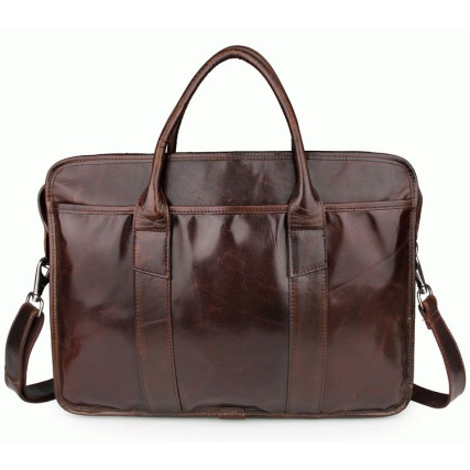Кожаная сумка для ноутбука 15,6&quot; Buffalo Bags 7321C коричневая – Фото 1