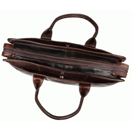 Кожаная сумка для ноутбука 15,6&quot; Buffalo Bags 7321C коричневая – Фото 4