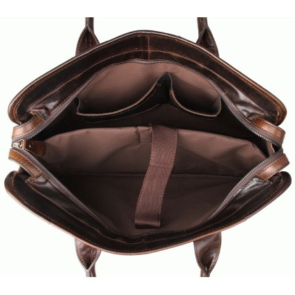 Кожаная сумка для ноутбука 15,6&quot; Buffalo Bags 7321C коричневая – Фото 5