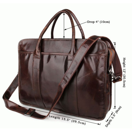 Кожаная сумка для ноутбука 15,6&quot; Buffalo Bags 7321C коричневая – Фото 6