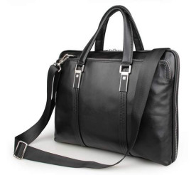 Кожаная сумка для ноутбука Buffalo Bags черная 7326A