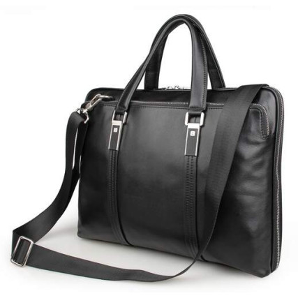 Кожаная сумка для ноутбука Buffalo Bags черная 7326A – Фото 1