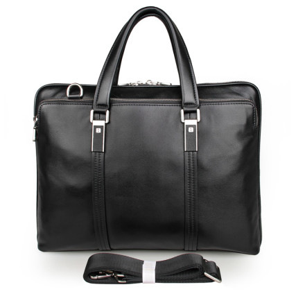 Кожаная сумка для ноутбука Buffalo Bags черная 7326A – Фото 10