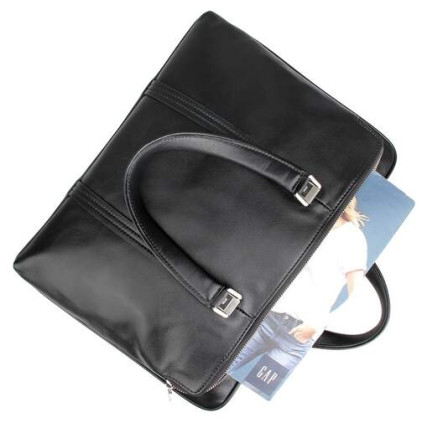 Кожаная сумка для ноутбука Buffalo Bags черная 7326A – Фото 5