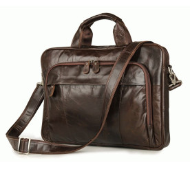 Кожаная сумка для ноутбука 15" Buffalo Bags 7334Q коричневая
