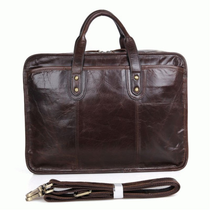 Мужская кожаная сумка для ноутбука 14&quot; Buffalo Bags 7345C коричневая – Фото 2