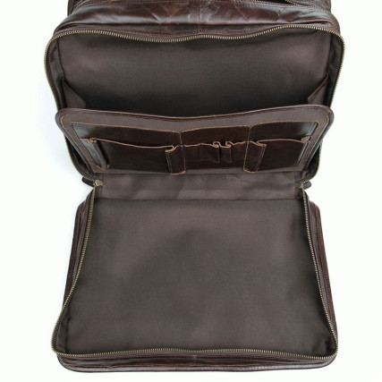 Мужская кожаная сумка для ноутбука 14&quot; Buffalo Bags 7345C коричневая – Фото 5