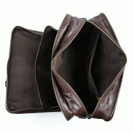 Мужская кожаная сумка для ноутбука 14&quot; Buffalo Bags 7345C коричневая – Фото 6