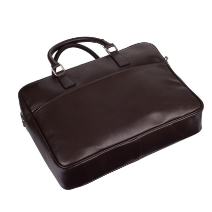 Кожаная сумка для ноутбука 15,6&quot; Virginia Conti (Италия) коричневая VCM01381brown – Фото 4