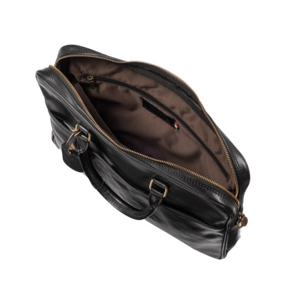Кожаная сумка для ноутбука 14,1&quot; Virginia Conti (Италия) черная VCM01512black – Фото 5