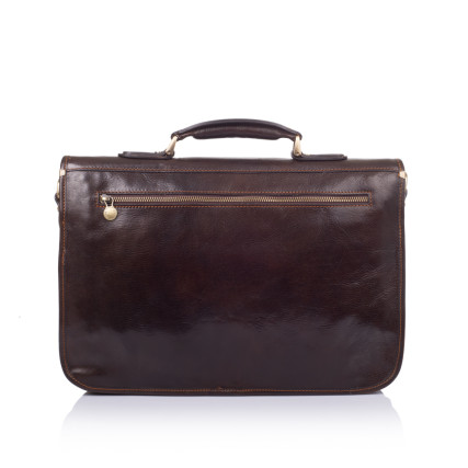 Кожаная сумка для ноутбука 15,6&quot; Virginia Conti (Италия) коричневая VCm141305/08810brown – Фото 3