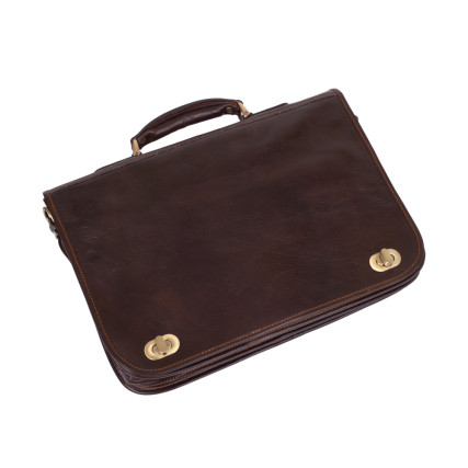 Кожаная сумка для ноутбука 15,6&quot; Virginia Conti (Италия) коричневая VCm141305/08810brown – Фото 4