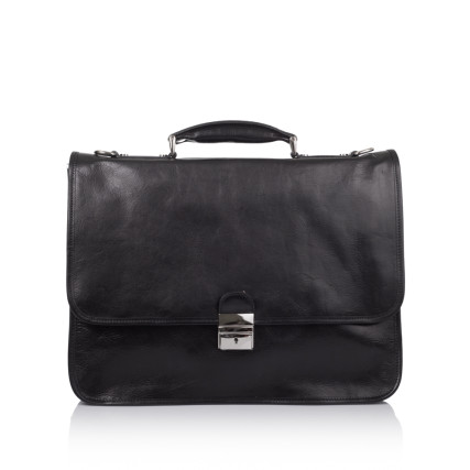 Кожаная сумка для ноутбука 15,6&quot; Virginia Conti (Италия) черная VCmJN02black – Фото 2