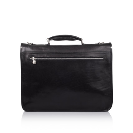 Кожаная сумка для ноутбука 15,6&quot; Virginia Conti (Италия) черная VCmJN02black – Фото 3