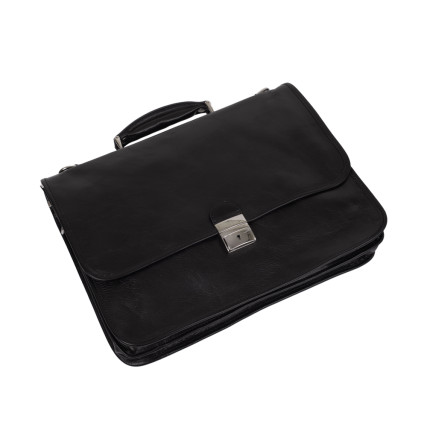 Кожаная сумка для ноутбука 15,6&quot; Virginia Conti (Италия) черная VCmJN02black – Фото 4
