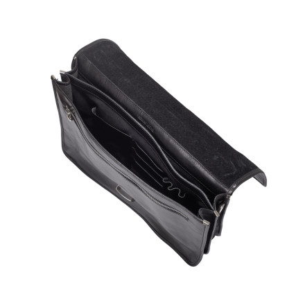 Кожаная сумка для ноутбука 15,6&quot; Virginia Conti (Италия) черная VCmJN02black – Фото 5