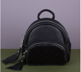 Кожаный черный рюкзак TURISMO BLACK