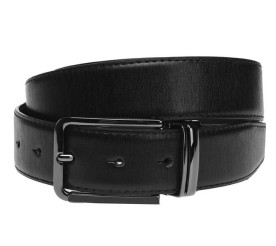 Кожаный ремень двусторонний Borsa Leather черный v1n067-2