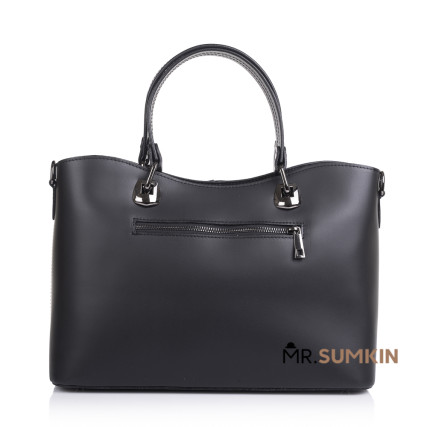 Кожаная женская сумка Virginia Conti (Италия) черная VC01651black – Фото 2