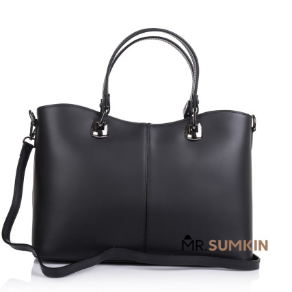 Кожаная женская сумка Virginia Conti (Италия) черная VC01651black – Фото 3
