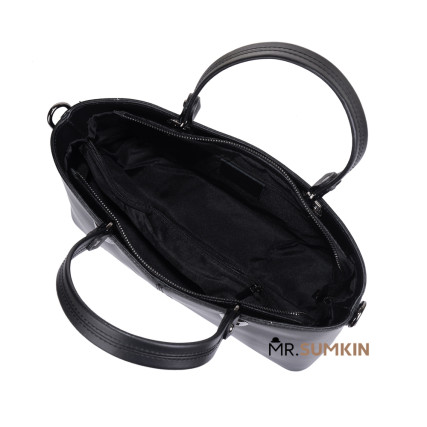 Кожаная женская сумка Virginia Conti (Италия) черная VC01651black – Фото 4